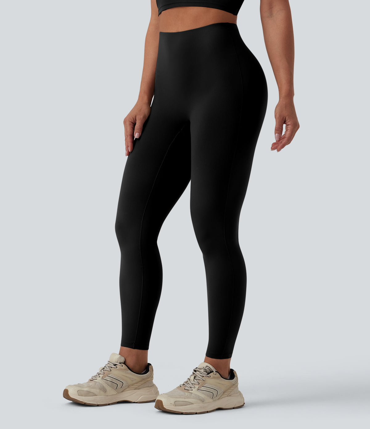 High waisted Yoga Leggings — Black — view 3