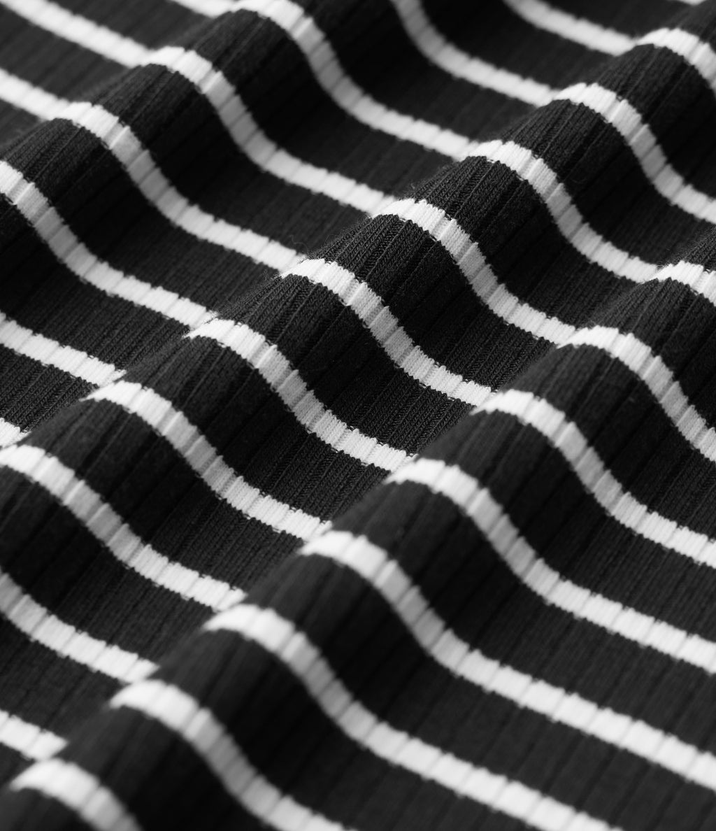 High Waisted Tummy Control Split Stripes Maxi Casual Skirt with Pockets — Shadowthread Noir — view 7