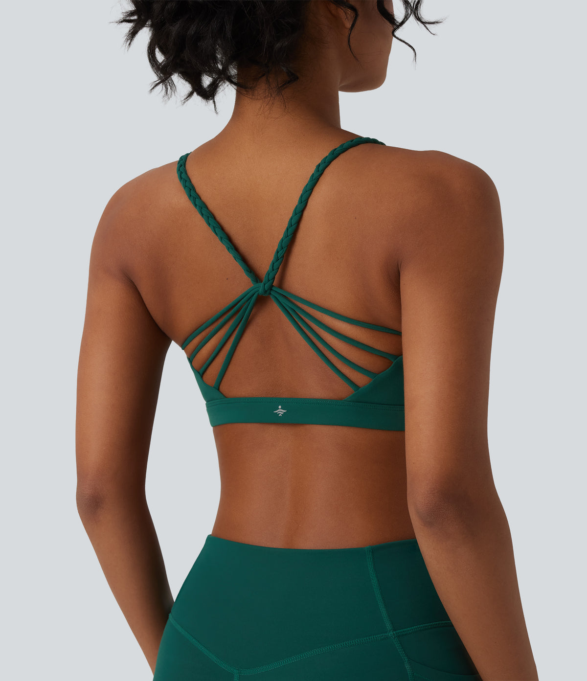 Low Support Crisscross Backless Yoga Sports Bra — June Bug — view 1