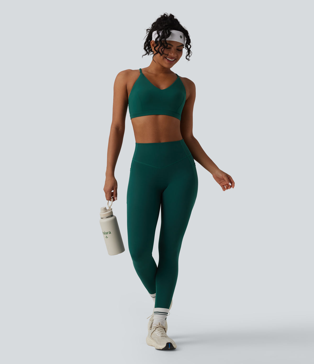 Low Support Crisscross Backless Yoga Sports Bra — June Bug — view 6