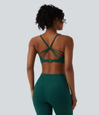 Low Support Crisscross Backless Yoga Sports Bra — June Bug — view 4