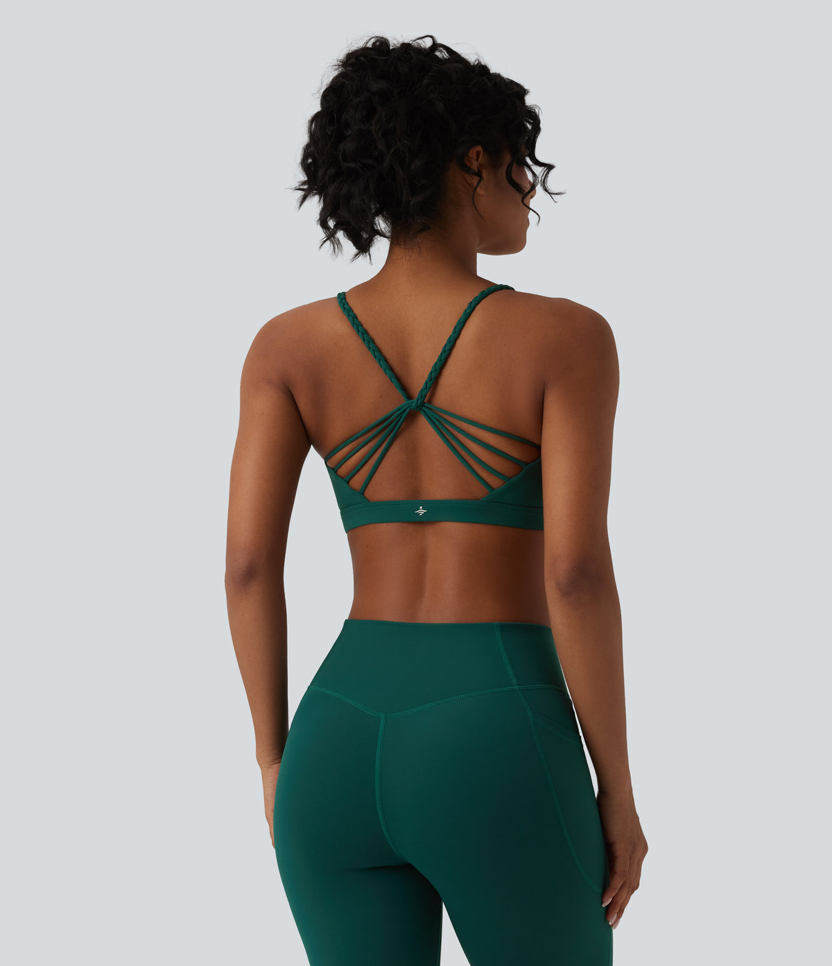 Low Support Crisscross Backless Yoga Sports Bra — June Bug — view 4