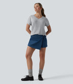 V Neck Short Sleeve Casual T-Shirt — Harbor Mist — view 6