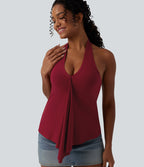 Halter Casual Tank Top — Cabernet — view 1
