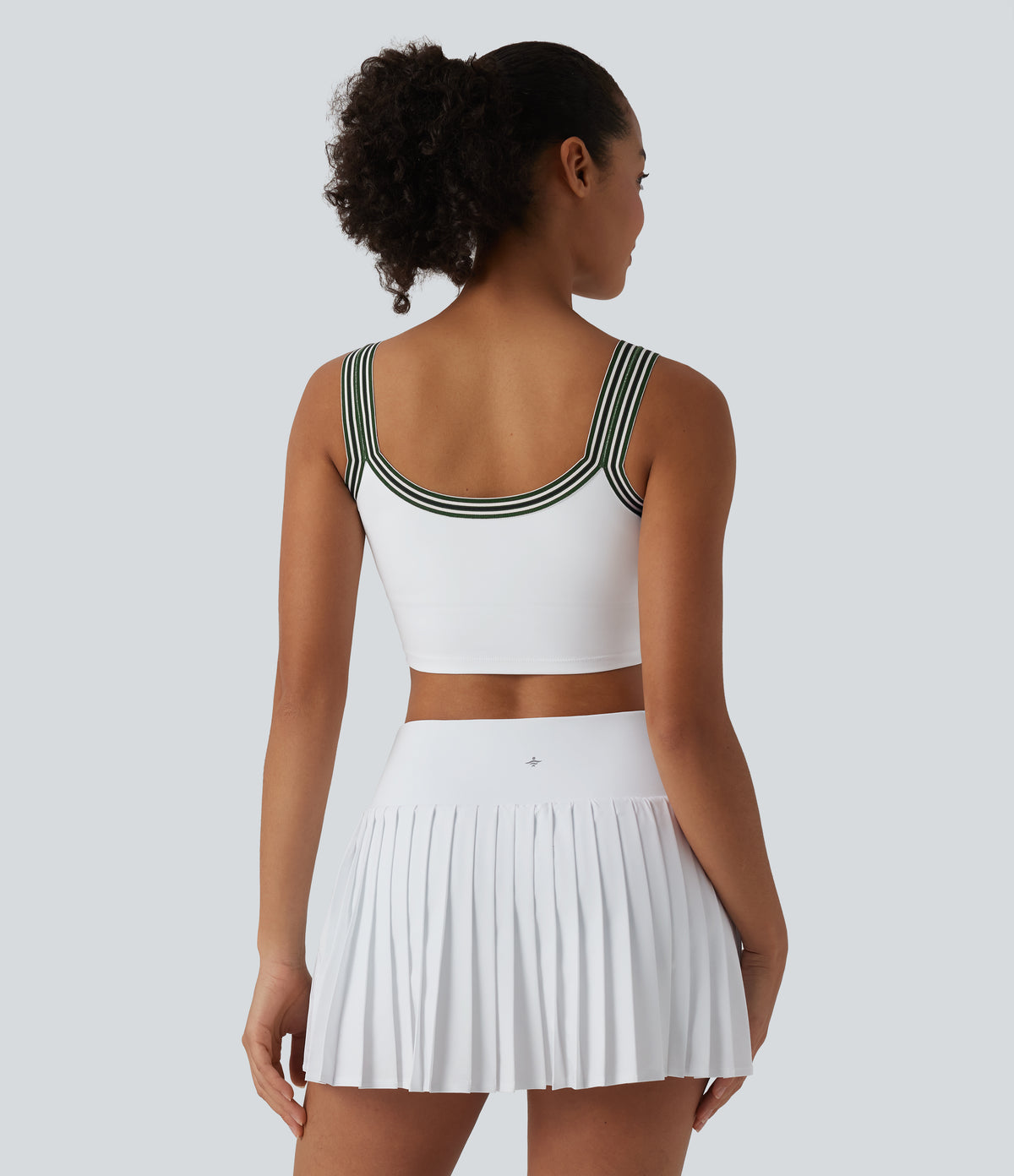 U-Neck Stripes 2-in-1 Pickleball Tank Top — White — view 2