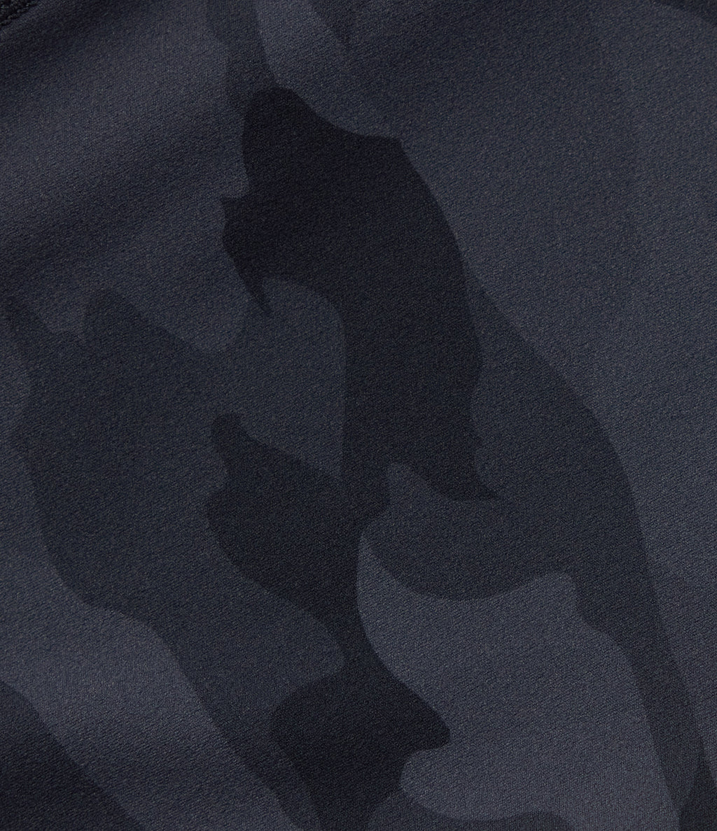 Camo Print High Waisted Tummy Control Running Leggings with Pockets — Midnight Shadow Camo — view 7