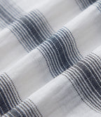 Tie Front Long Sleeve Ruffle Hem Stripe Linen-Feel Blouse — Still Line — view 8