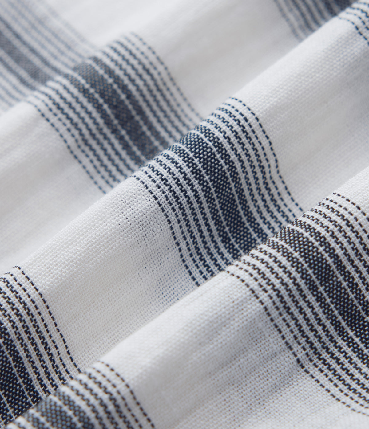 Tie Front Long Sleeve Ruffle Hem Stripe Linen-Feel Blouse — Still Line — view 8