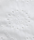 High Waisted Embroidery Eyelet Resort A-line Skirt — White — view 8