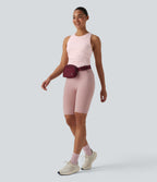 Round Neck Racerback InstantCool Yoga Tank Top — Primrose Pink — view 7