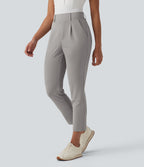High Waisted Tapered Crepe Golf Trousers with Pockets — Paloma — view 3