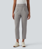 High Waisted Tapered Crepe Golf Trousers with Pockets — Paloma — view 1
