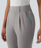 High Waisted Tapered Crepe Golf Trousers with Pockets — Paloma — view 4