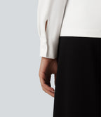 Wrinkle Recovery Collar Long Sleeve Quick Dry Work Shirt — White — view 5