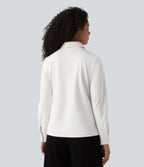 Wrinkle Recovery Collar Long Sleeve Quick Dry Work Shirt — White — view 2
