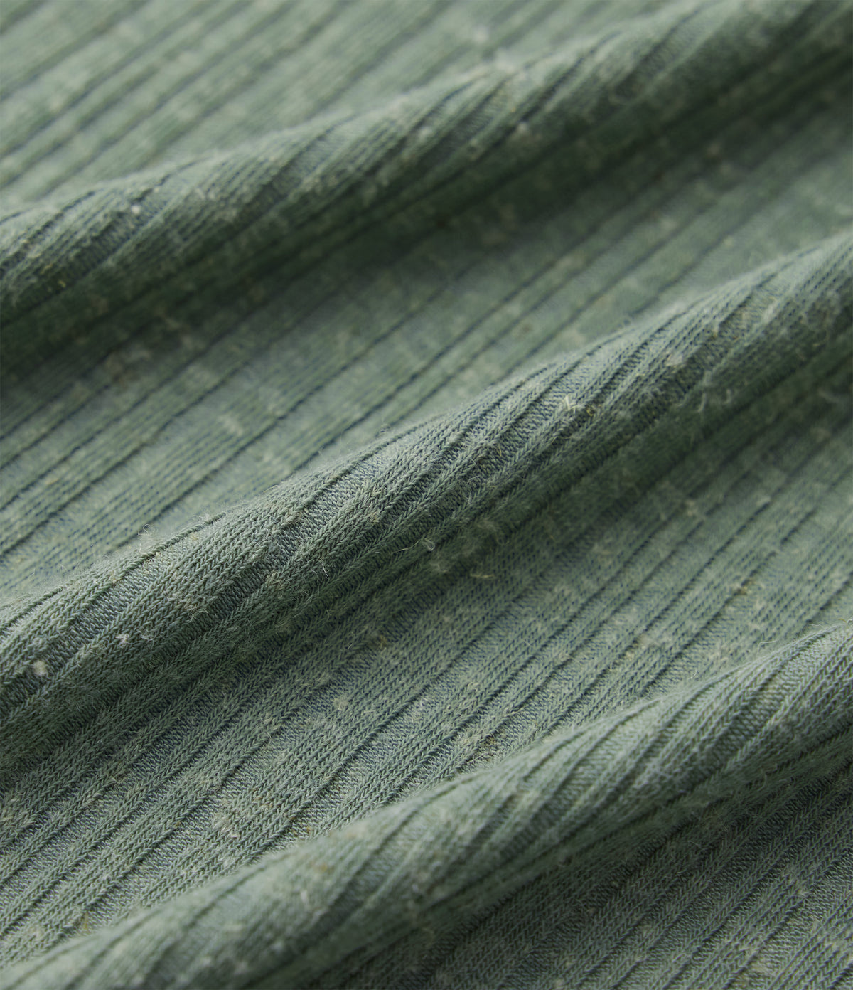 Ribbed Knit Round Neck Sleeveless Flowy Midi Casual Linen-Blend Dress — Sage Green Ribbed — view 6