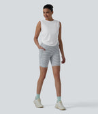 Round Neck Drawstring Hem InstantCool Quick Dry Running Tank Top-UPF50+ — White — view 5