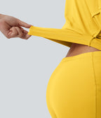 Plush V Neck 2-in-1 Mini Dance Active Dress with Pockets-Edition — Lemon Zest — view 4