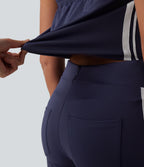 QuickDry Tube Side Stripes Casual Jumpsuit with Pockets — Dawn Purple — view 4