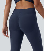 V Neck Tummy Control Butt Lifting Workout Jumpsuit with Pockets-Edition — Mood Indigo — view 7