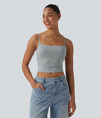 Cropped Casual Tank Top — Fogvale Heather — view 3
