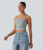 Cropped Casual Tank Top — Fogvale Heather — view 4