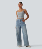 Cropped Casual Tank Top — Fogvale Heather — view 6