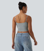 Cropped Casual Tank Top — Fogvale Heather — view 2