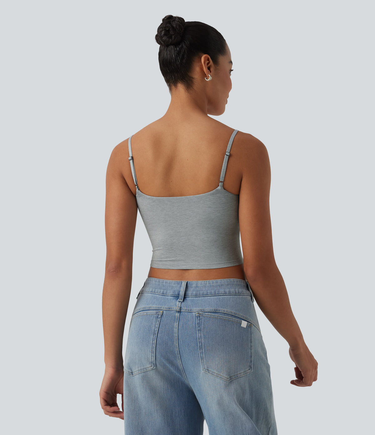 Cropped Casual Tank Top — Fogvale Heather — view 2