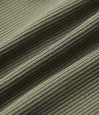 Ribbed Knit Mid Rise Casual Baggy Shorts with Pockets — Dusty Olive — view 6