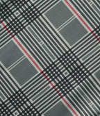 High Waisted Straight Leg Plaid Work Trousers with Pockets — Fireplace Plaid — view 7