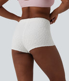 High Waisted Leopard Print Bikini Bottom Swimsuit — Silvery White Leopard Print — view 2