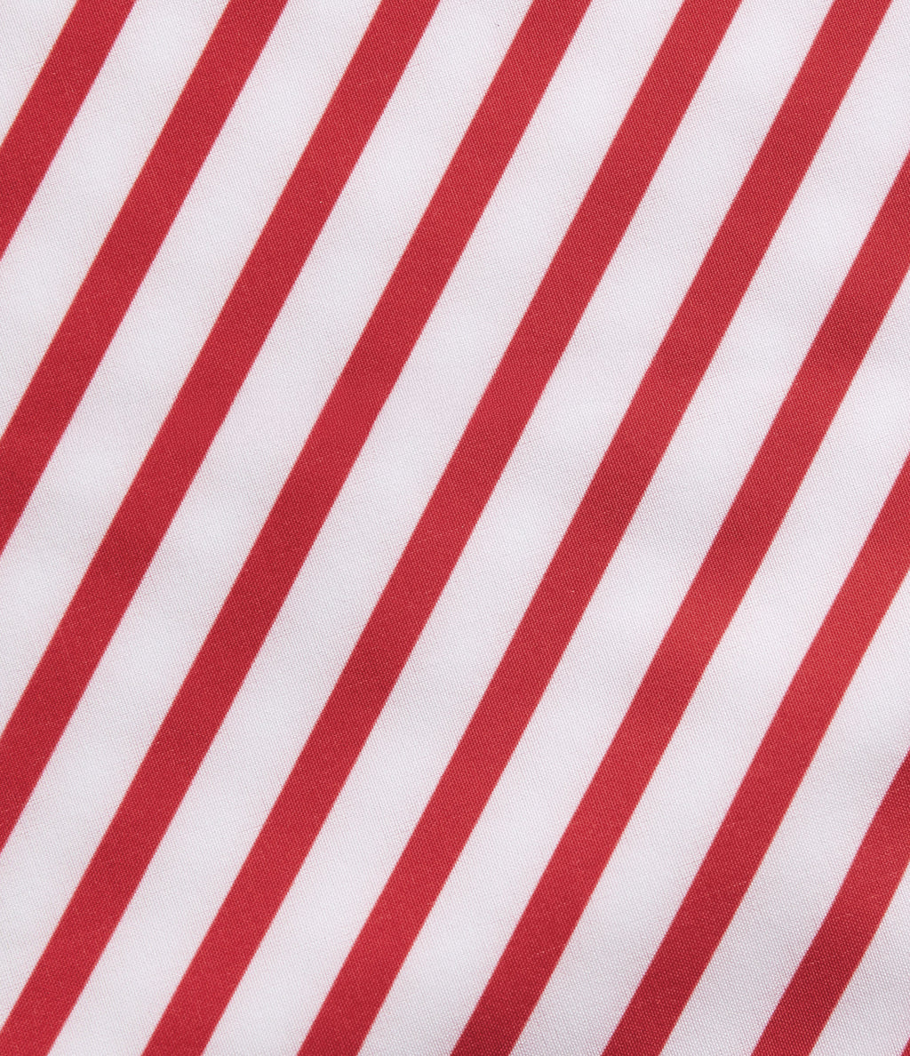 High Waisted Stripe Midi Casual Skirt with Pockets — Candy Stripe Whirl — view 6