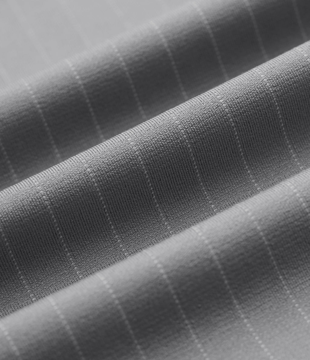 High Waisted Stripe Flare Work Trousers with Pockets — Dusk Smoke Pinstripe — view 8