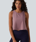 Round Neck Racerback Breathable Mesh InstantCool Quick Dry Running Tank Top UPF50+ — Nostalgia Rose — view 5
