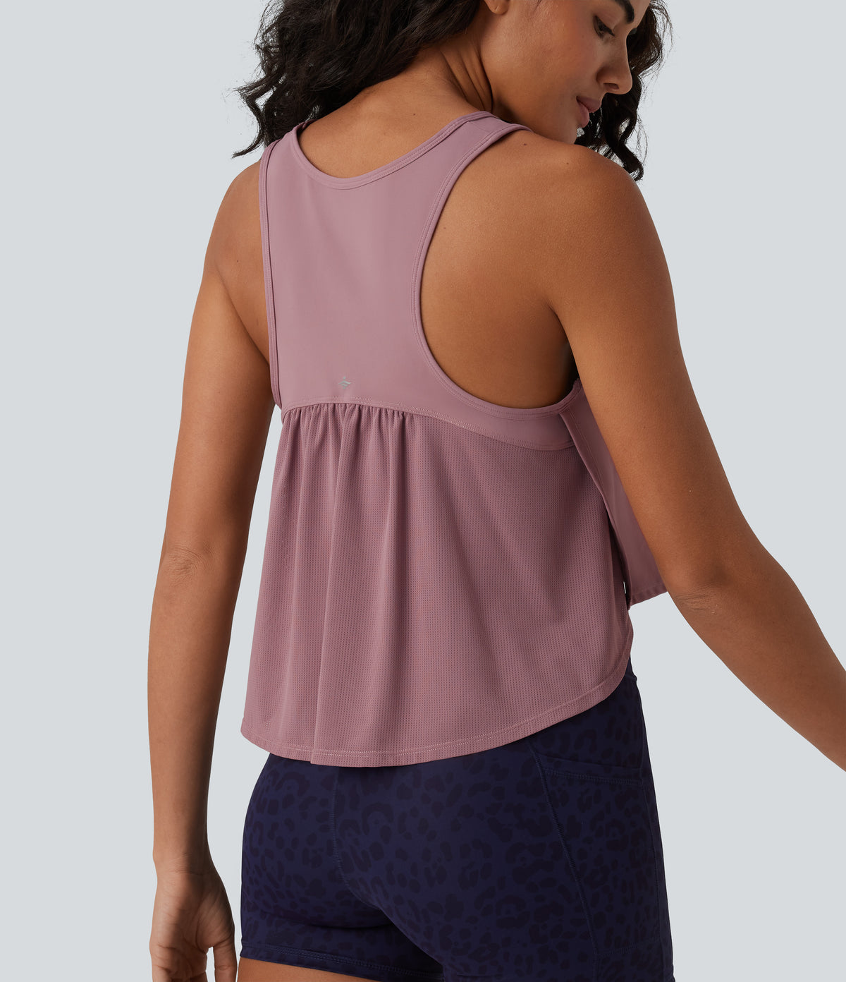 Round Neck Racerback Breathable Mesh InstantCool Quick Dry Running Tank Top UPF50+ — Nostalgia Rose — view 1