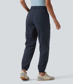 Mid Rise Casual Cargo Joggers with Pockets — Midnight Blue — view 2