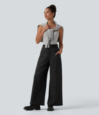 Mid Rise Work Baggy Trousers with Pockets — Black — view 6