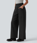 Mid Rise Work Baggy Trousers with Pockets — Black — view 3