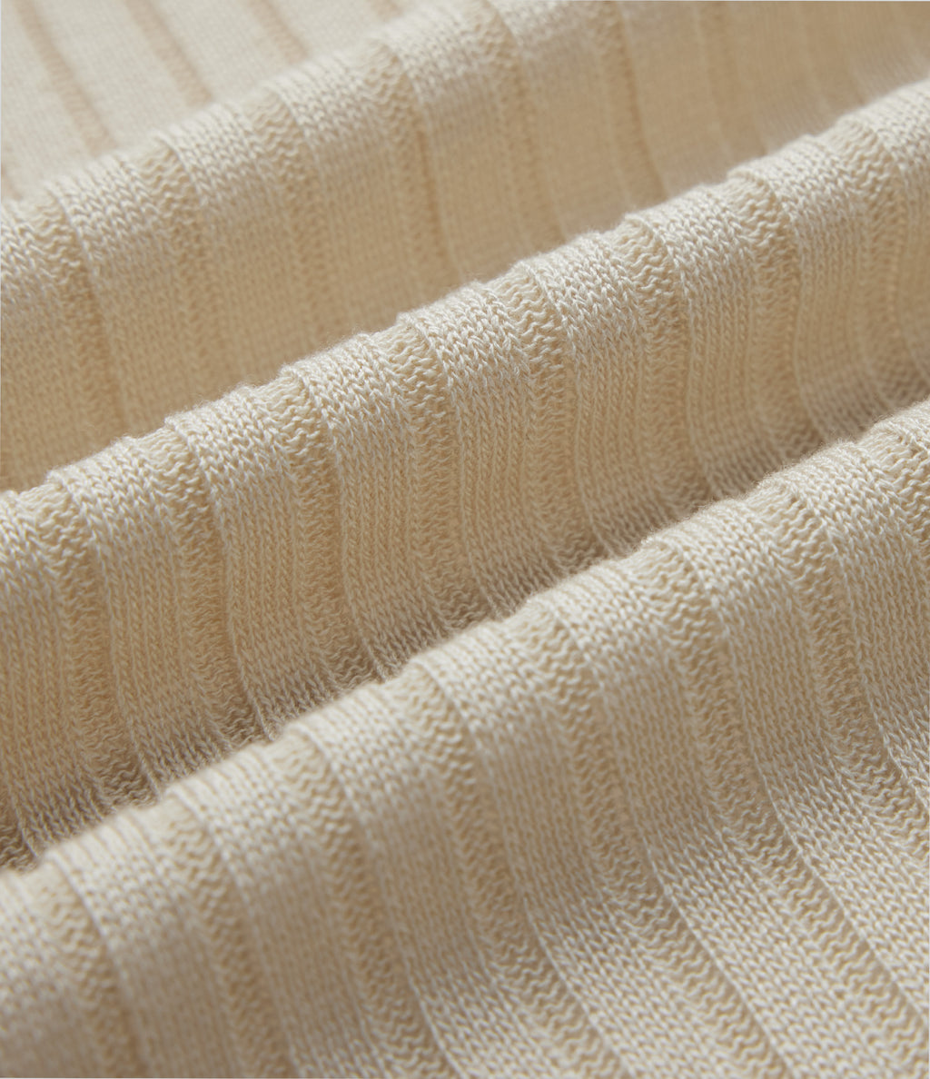 Round Neck Batwing Sleeve Crossover Backless Casual Jumper — Almond Milk — view 8