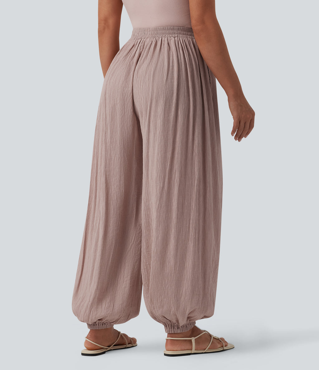 Mid Rise Baggy Joggers with Pockets — Burnished Lilac — view 2