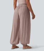 Mid Rise Baggy Joggers with Pockets — Burnished Lilac — view 2