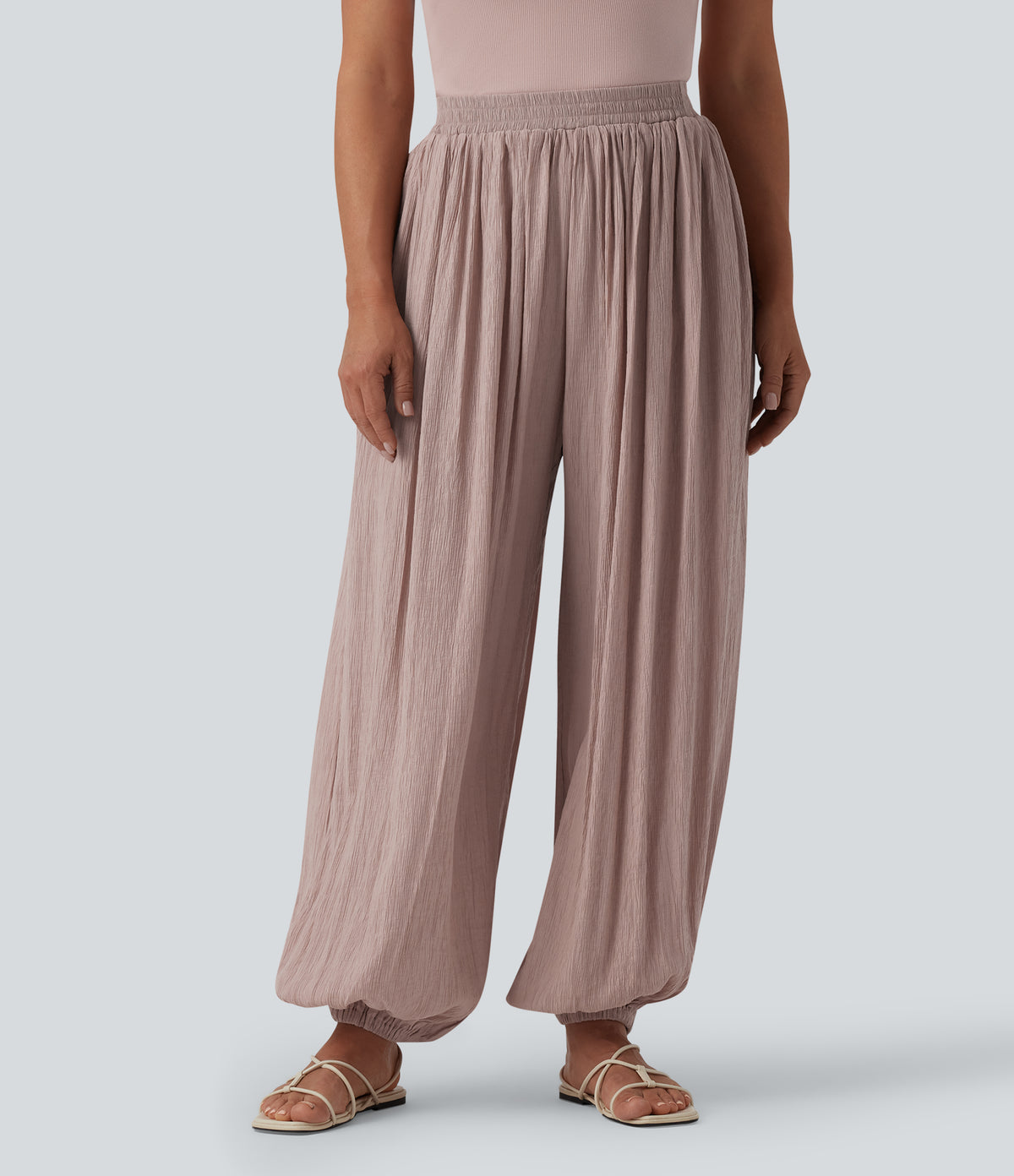 Mid Rise Baggy Joggers with Pockets — Burnished Lilac — view 1
