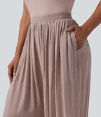 Mid Rise Baggy Joggers with Pockets — Burnished Lilac — view 4