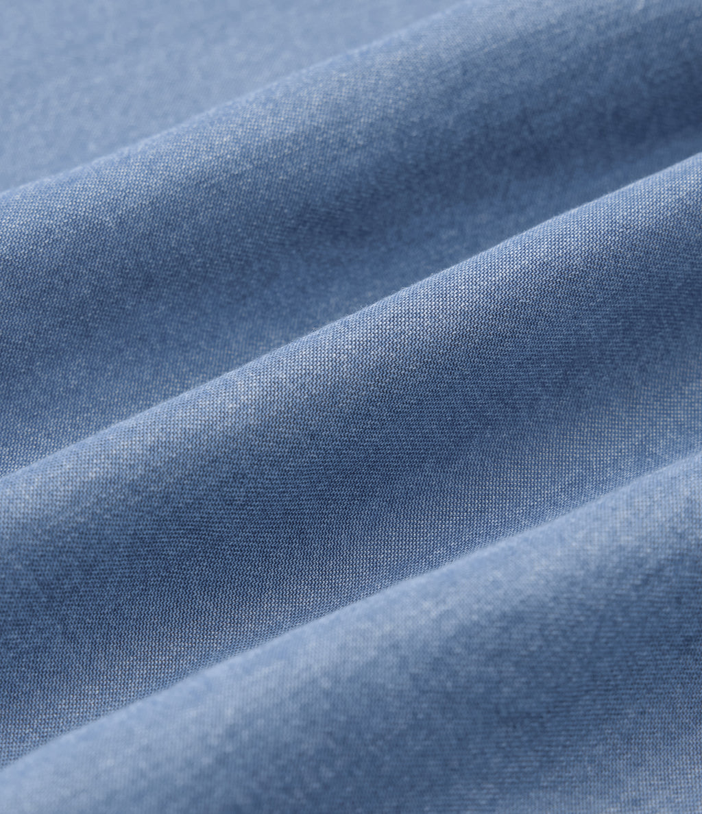 Long Sleeve Denim Casual Shirt with Pockets — Tide Blue Denim — view 7