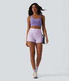 High Waisted Quick Dry Workout Shorts 3'' with Pockets — Leisurely Lavender — view 7