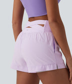 High Waisted Quick Dry Workout Shorts 3'' with Pockets — Leisurely Lavender — view 5