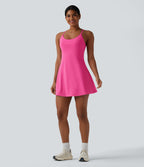 Plush Tummy Control Active Dress with Pockets-Edition — Fuchsia Purple — view 7