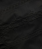 V Neck Ruffle Hem Embroidery Resort Tank Top — Black — view 7