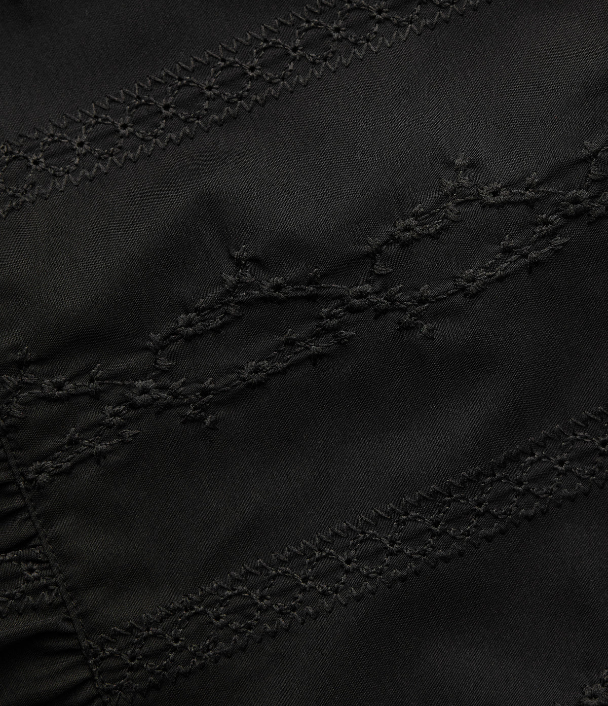 V Neck Ruffle Hem Embroidery Resort Tank Top — Black — view 7